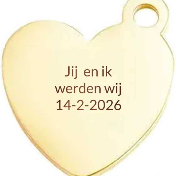Goudkleurig hart met ketting