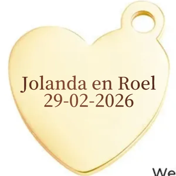 Goudkleurig hart met ketting