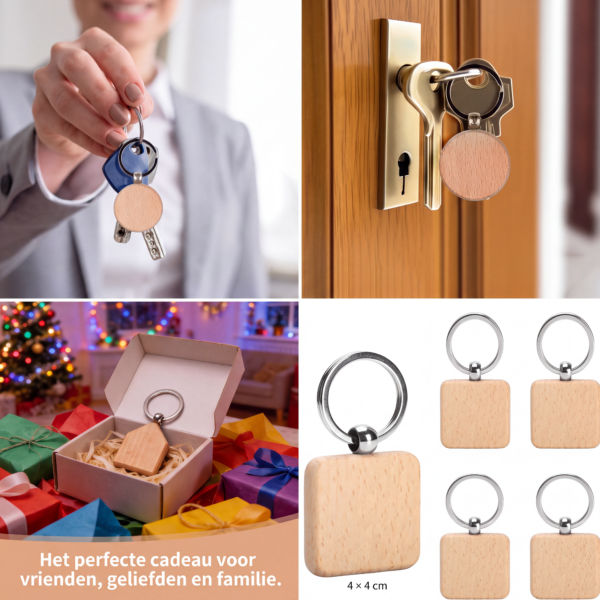 Houten mini sleutelhanger